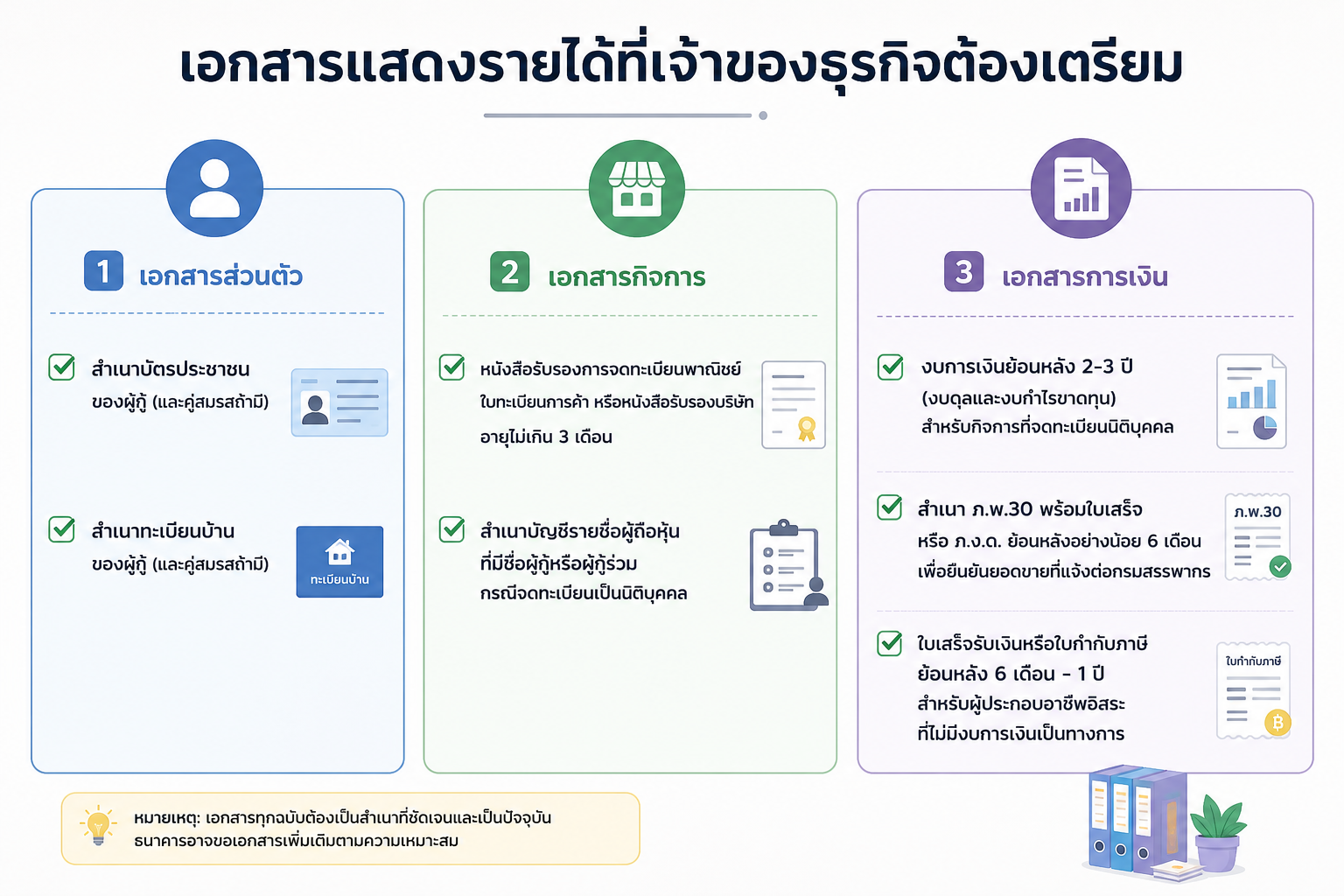 Checklist เอกสารยื่นกู้สำหรับธุรกิจส่วนตัว