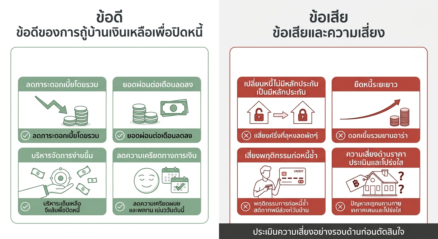 ตารางเปรียบเทียบข้อดี-ข้อเสียแบบ checklist